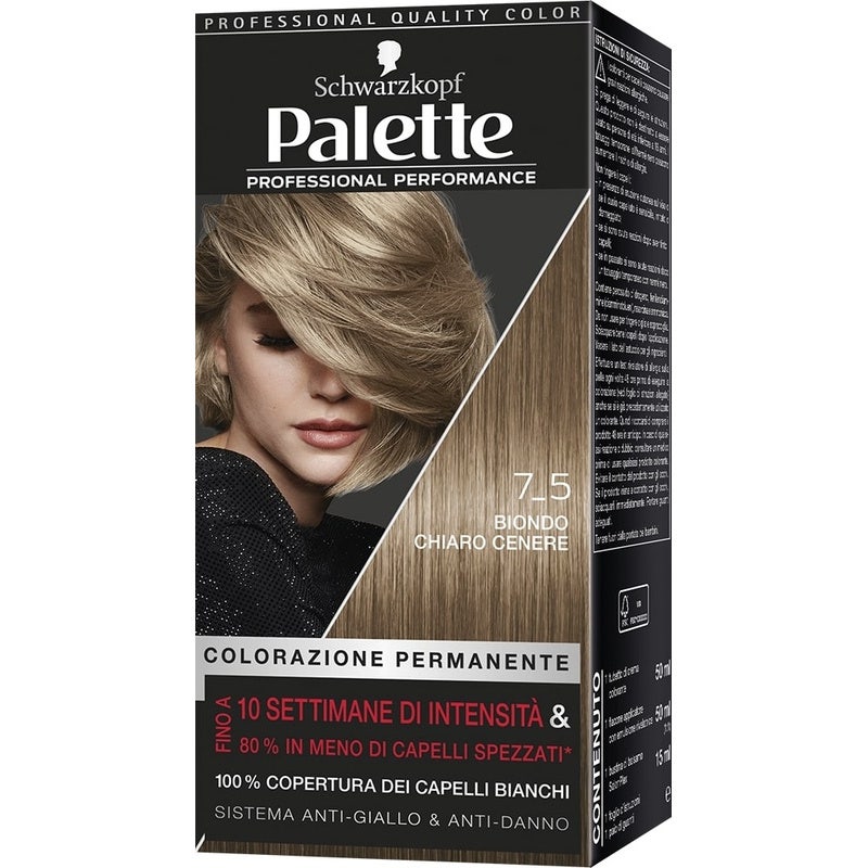 Schwarzkopf Palette Professional Performance Colorazione Permanente 7-5 Biondo Chiaro Cenere 170g-1