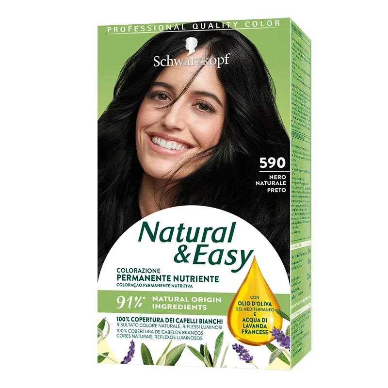 Schwarzkopf Natural & Easy colorazione permanente nutriente 590 Nero Naturale-1
