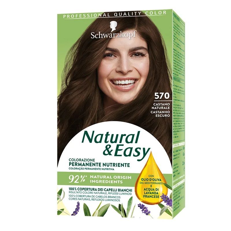Schwarzkopf Natural & Easy colorazione permanente nutriente 570 Castano Naturale-1
