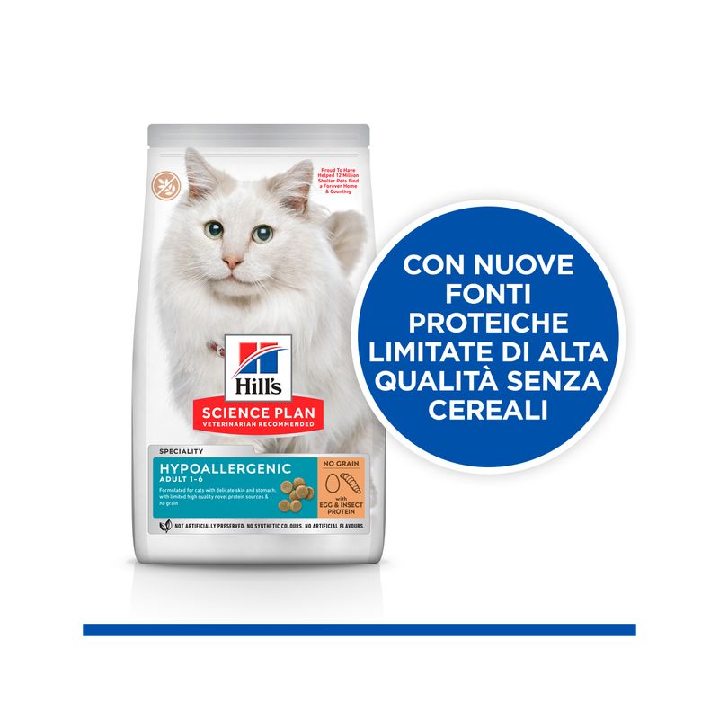 Hill's Science Plan Hypoallergenic Adult Alimento Secco Per Gatti Con Uova E Insetti 7Kg-3