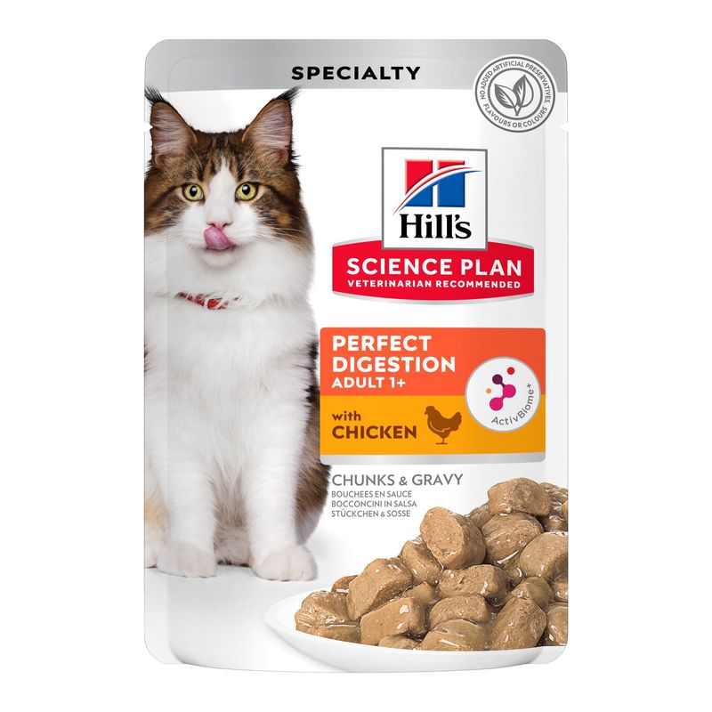 Hill's Science Plan Perfect Digestion Bocconcini Pollo Gatti Bustine 12x85g-1