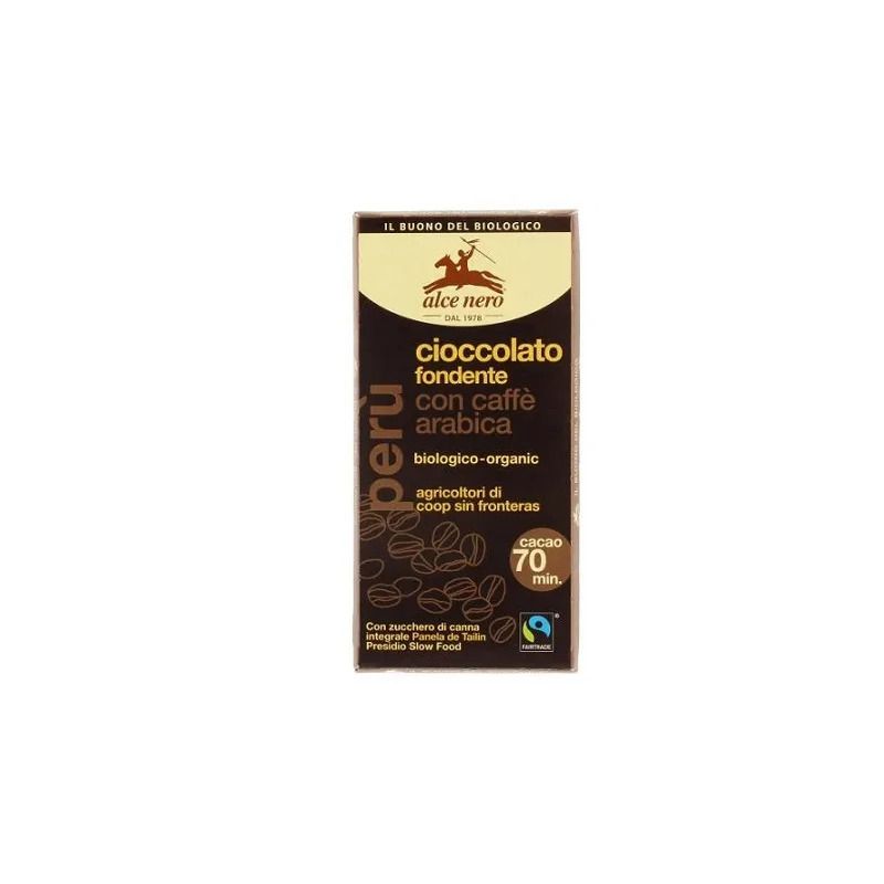 Alce Nero Tavoletta Cioccolato Fondente 70% Con Caffè Bio 50g-1