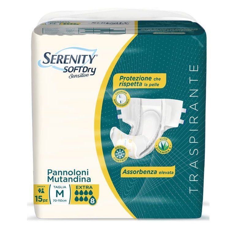 Serenity SoftDry Sensitive Extra pannolone a mutandina taglia M 15 pezzi-1
