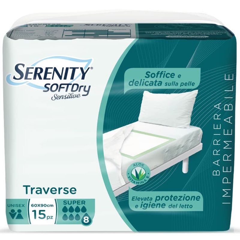 Serenity Soft Dry Sensitive Traversa Assorbente Super 60x90 15 Pezzi-1