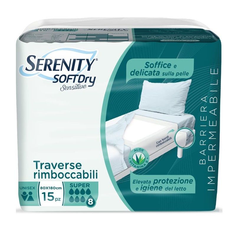 Serenity Soft Dry Sensitive Traversa Assorbente Super 80x180 15 Pezzi-1