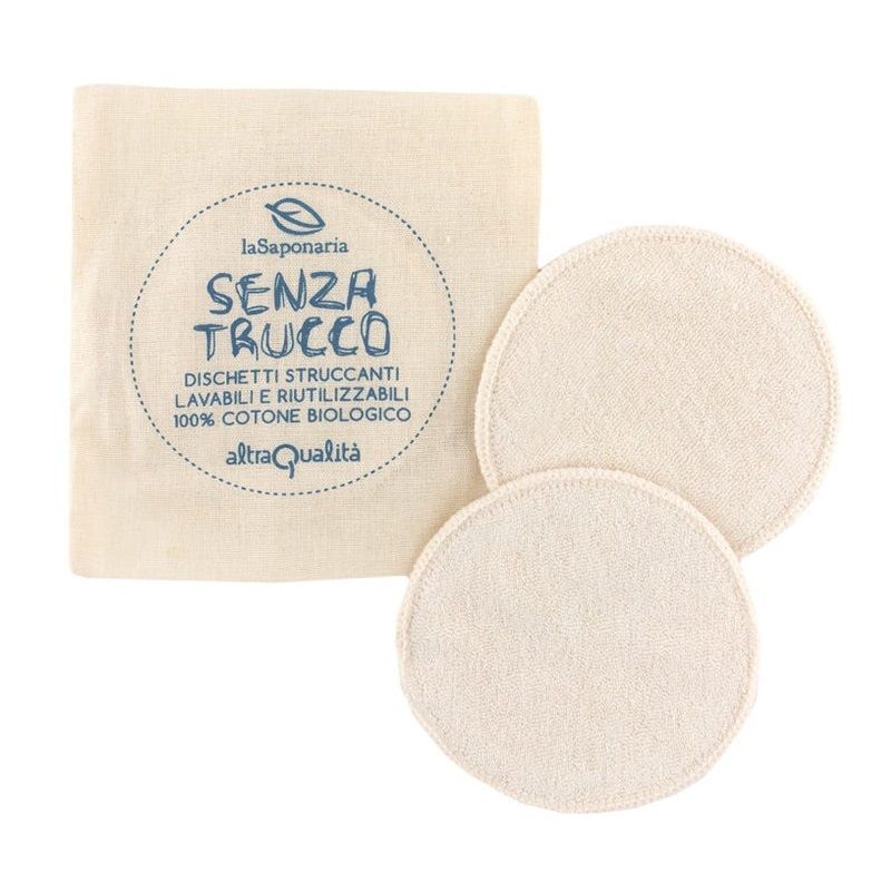 La Saponaria Set Dischetti Struccanti Cotone Biologico Fair Trade 3 Pezzi-1