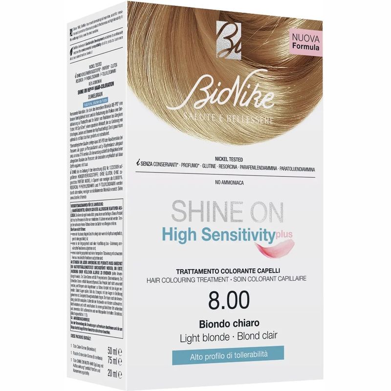 Bionike Shine On High Sensitivity Plus trattamento colorante per capelli 8.00 Biondo Chiaro-1