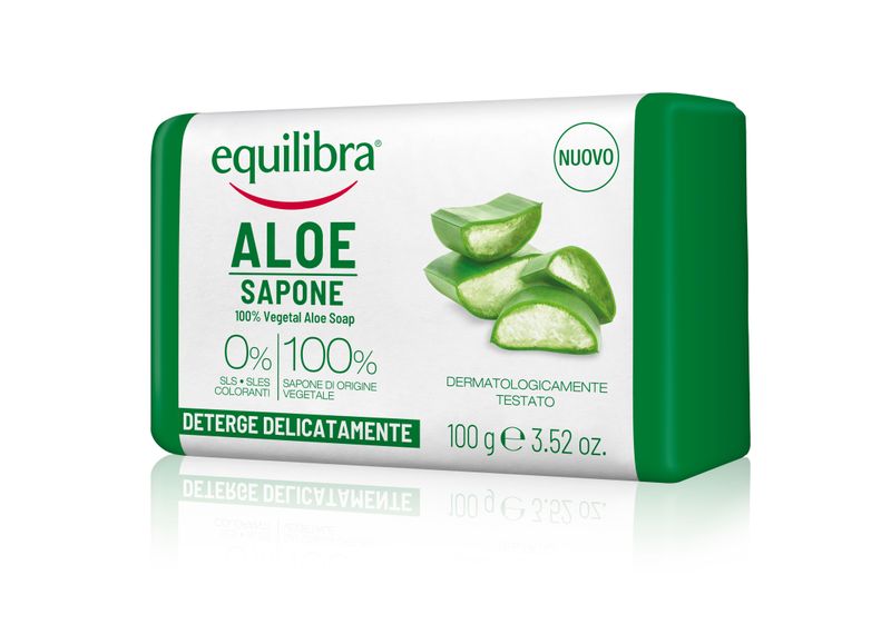 Equilibra Aloe Sapone 100% Vegetale Per Corpo E Viso 100g-1