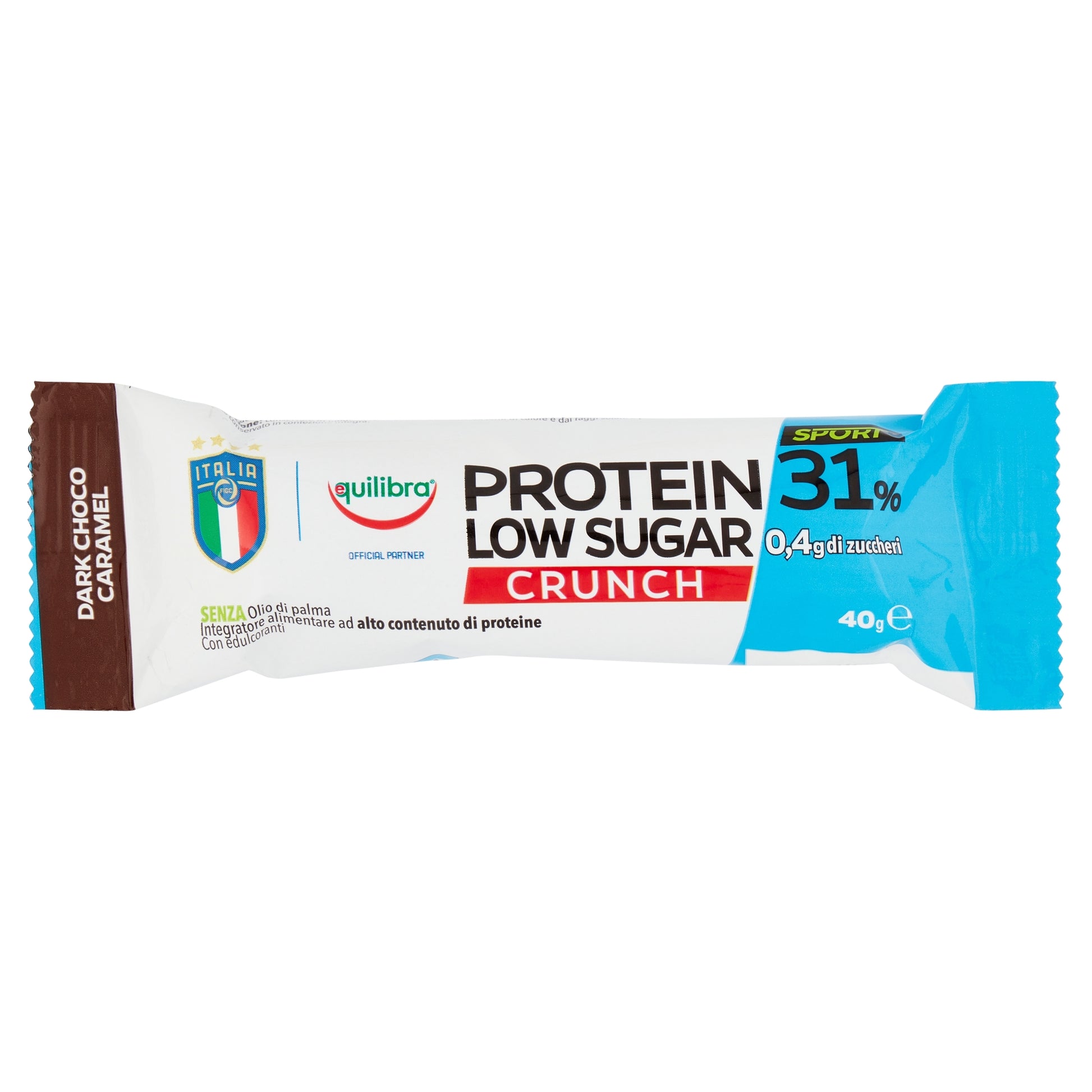 Equilibra Protein Low Sugar Crunch Barretta Dark Choco Caramel 35g-1