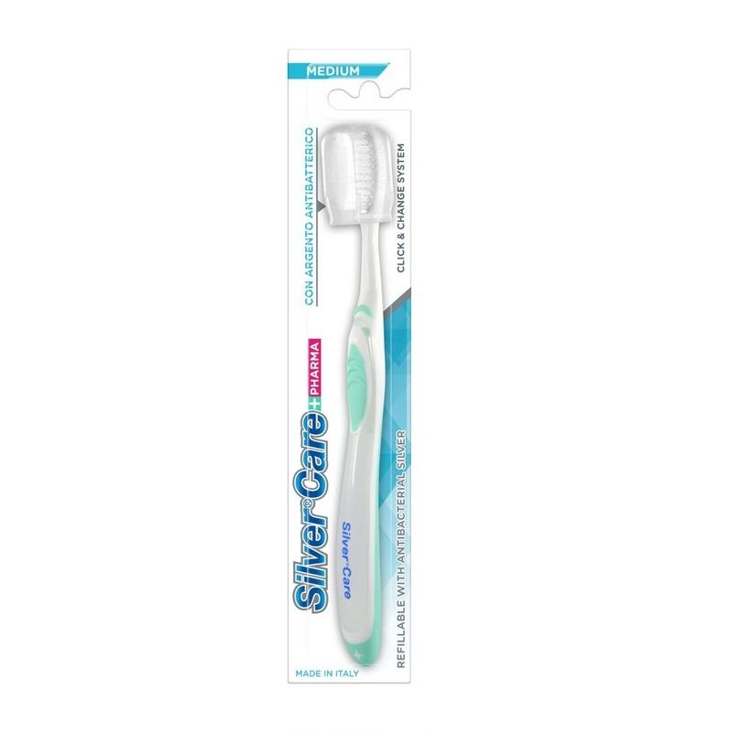 Silver Care spazzolino setole medie 1 pezzo colori assortiti-1