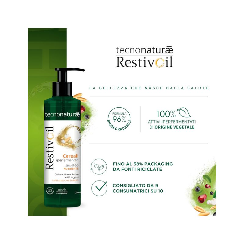 Restivoil Tecnonaturae Cereali Iperfermentati shampoo nutriente 250ml-6
