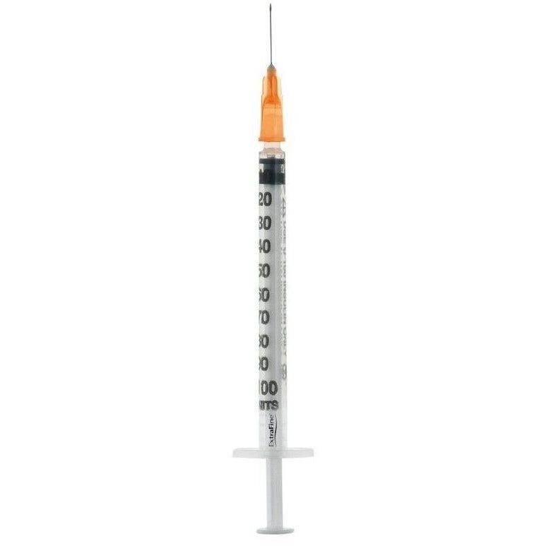 Siringa Per Insulina Extrafine 1ml 100 UI Ago Removibile 26 Gauge 0,45x12mm 1 pezzo-1