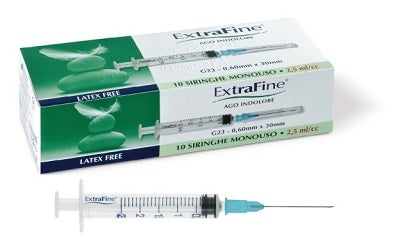Siringa Extrafine Ipodermica 2.5cc G23 10 Pezzi-1