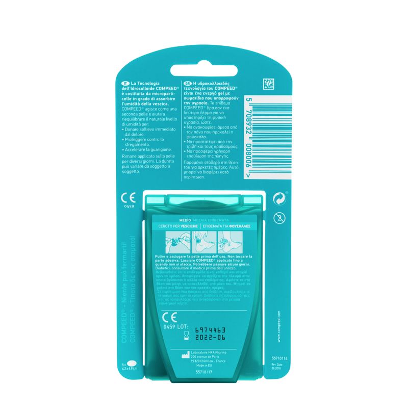 Compeed Sollievo Immediato cerotti per vesciche taglia media 5 pezzi-2