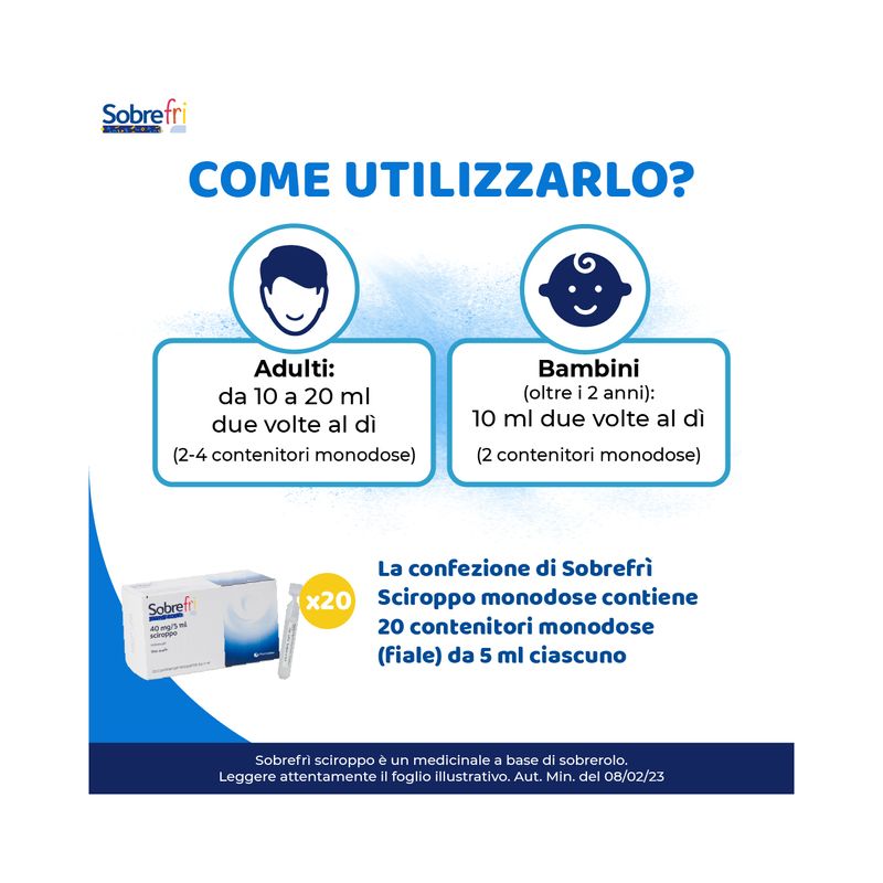 Sobrefri 40mg/5ml sciroppo 20 contenitori monodose da 5ml-3