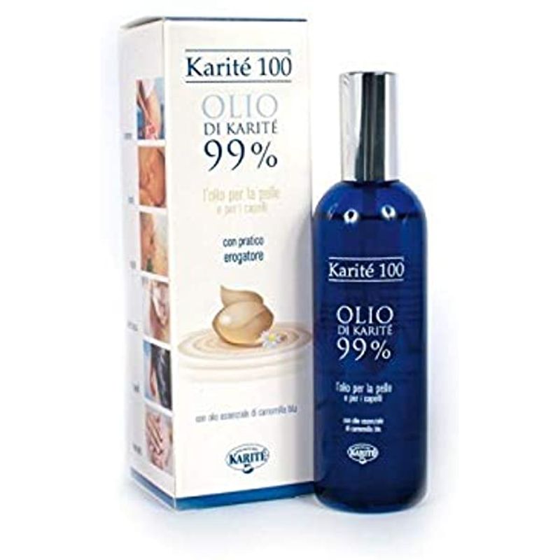 Società del Karité 100 Olio di Karitè 99% per pelle e capelli 100ml-1