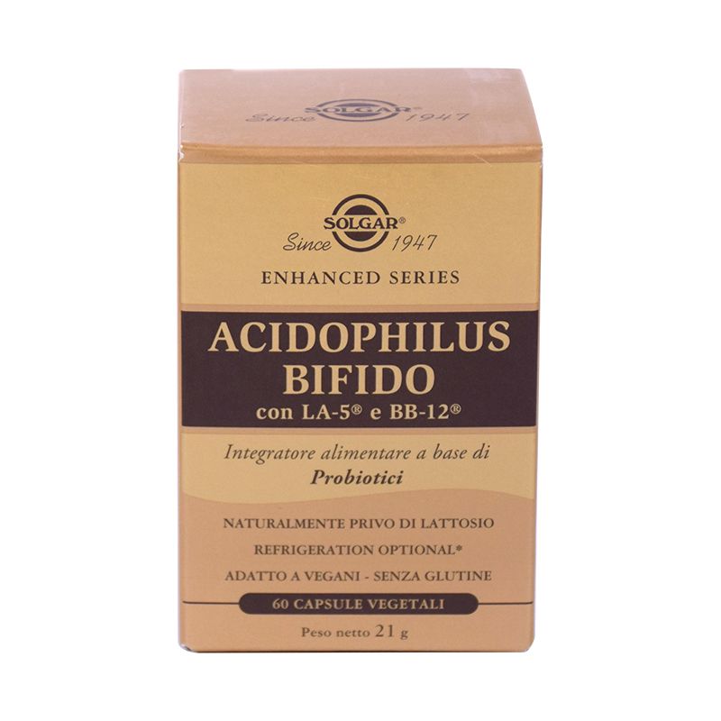 Solgar Acidophilus Bifido per l'equilibrio della flora intestinale 60 capsule vegetali-1