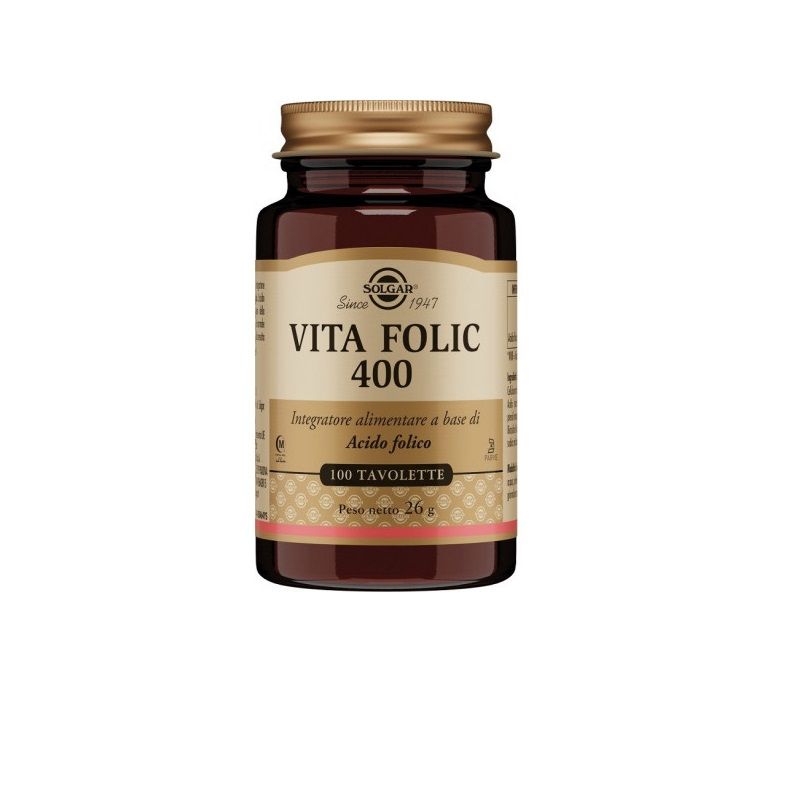 Solgar Vita Folic 400 Integratore a base di Acido folico 100 tavolette-1