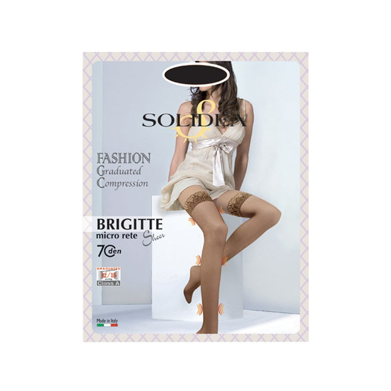 Solidea Brigitte Micro Rete Calze Autoreggenti 70 denari colore Paprika Taglia M 1 paio-1