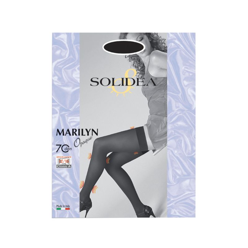 Solidea Marilyn Opaque Calze Autoreggenti 70 denari colore Fumo Taglia ML 1 paio-1