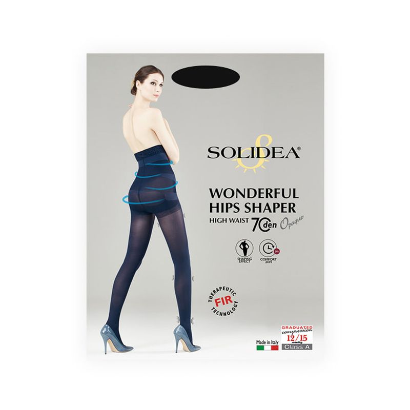 Solidea Wonderful Hips Shaper Opaque Collant Vita alta 70 denari colore Nero Taglia ML 1 paio-1