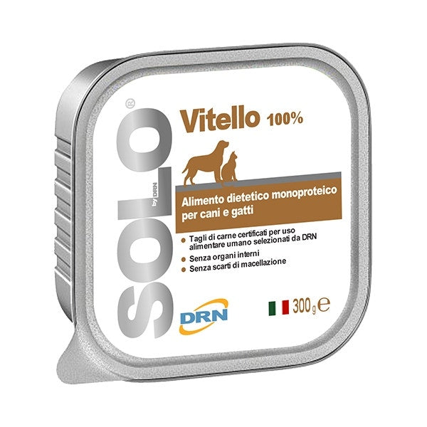 Drn Solo Vitello Alimento Dietetico Monoproteico Umido Per Cani/Gatti 300g-1