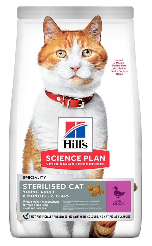 Hill's Science Plan Sterilised Cat Young E Adult Crocchette Anatra Per Gatti Sacco 1,5kg-1