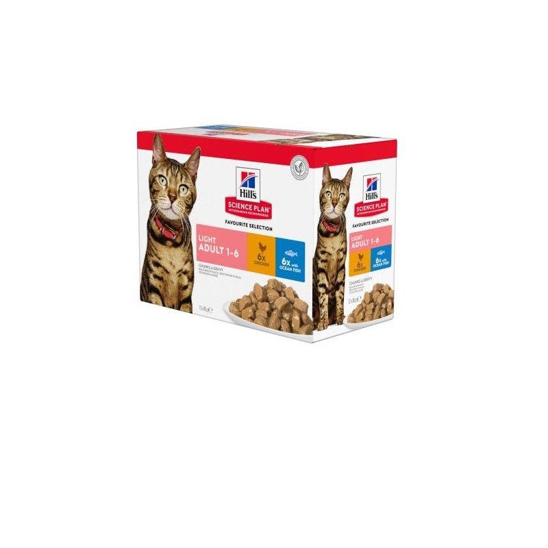 Hill's Science Plan Multipack Umido Gatto Adult Light 12x85g-1