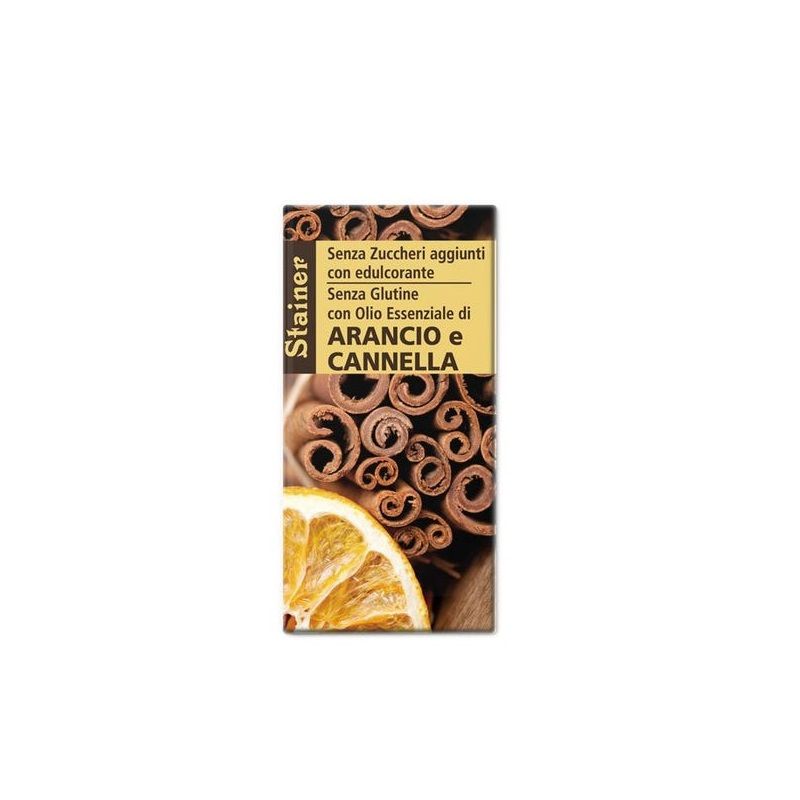 Stainer Tavoletta Fondente Arancia Cannella Senza Zucchero Senza Glutine 50g-1