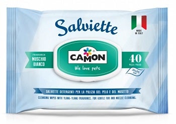 Camon Salviette Detergenti Per Cani E Gatti Muschio Bianco 40 Pezzi-1