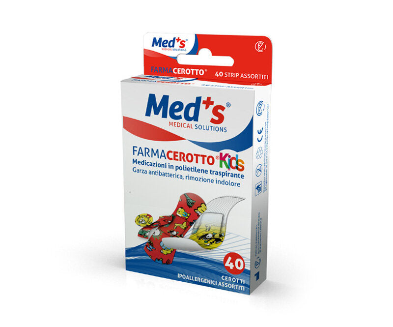 Med's farmacerotto bambini extra resistente 40 cerotti ipoallergenici assortiti-1