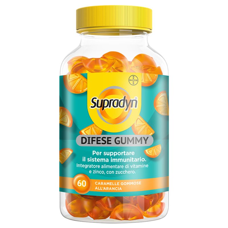 Supradyn Difese Gummy Integratore Difese Immunitarie Vitamina C Vitamina D e Zinco 60 Caramelle-1