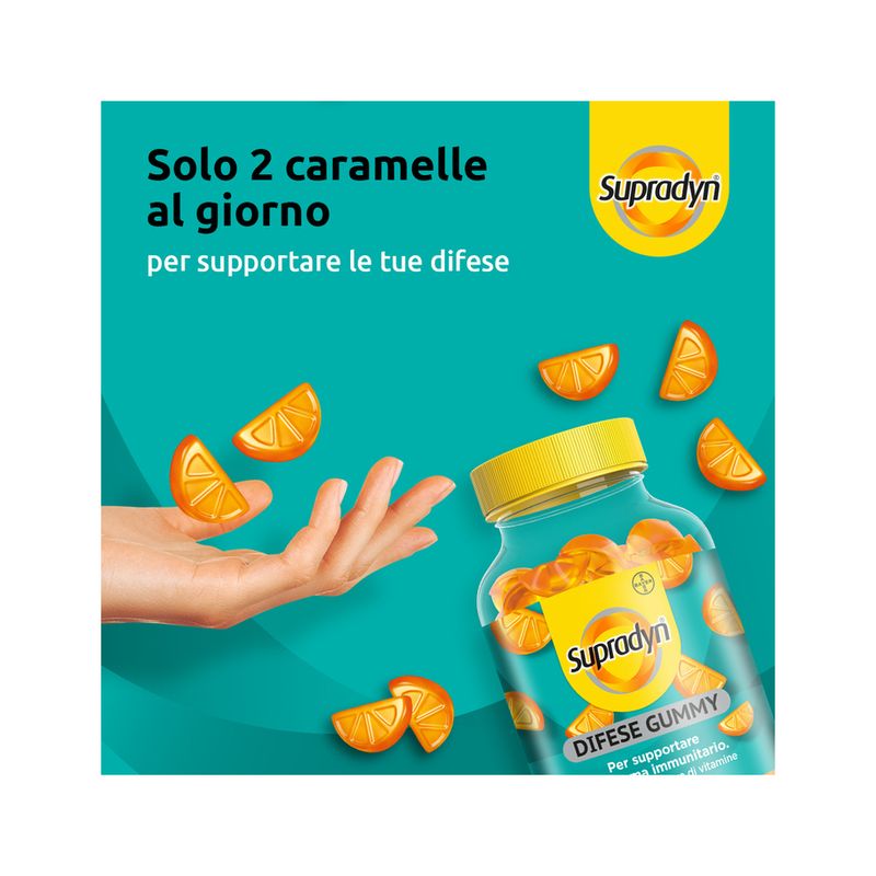 Supradyn Difese Gummy Integratore Difese Immunitarie Vitamina C Vitamina D e Zinco 60 Caramelle-6
