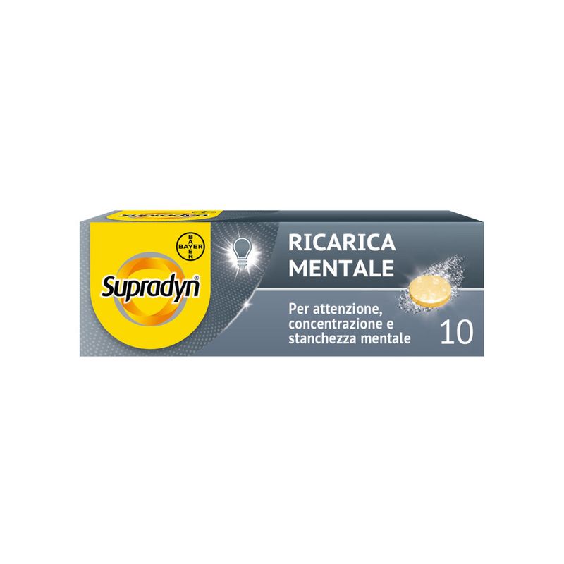 Supradyn Ricarica Mentale con Acido Folico Caffeina e Guaranà 10 Compresse Effervescenti-1