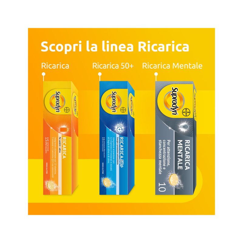 Supradyn Ricarica Mentale con Acido Folico Caffeina e Guaranà 10 Compresse Effervescenti-11