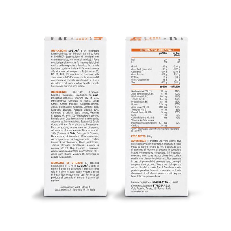 Sustar multivitaminico soluzione orale 200ml-2