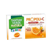 Tantum Verde Natura Junior Propoli+C per il benessere della gola 15 pastiglie gommose gusto arancia-1