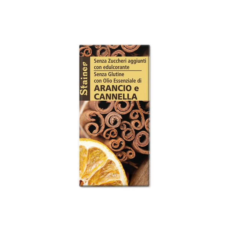 Stainer Tavoletta Fondente Arancia Cannella Senza Zucchero Senza Glutine 50g-2