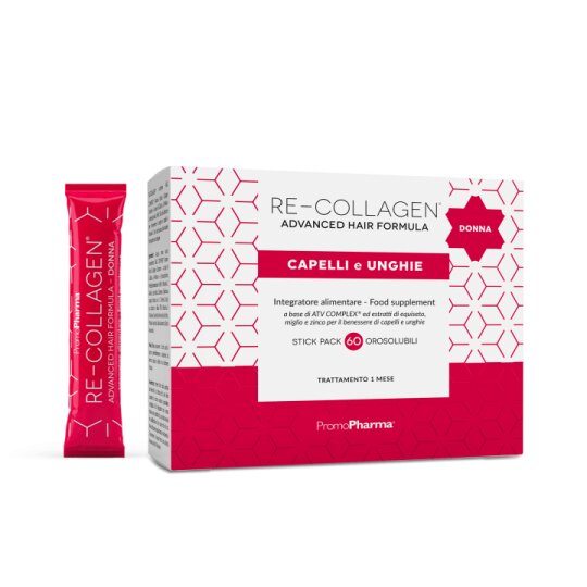 Re-Collagen Advance Hair Integratore per unghie e capelli formula Donna  60 stick pack orosolubili-2