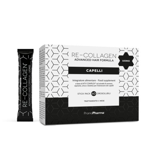 Re-Collagen Advance Hair Integratore per capelli formula Uomo 60 stick pack orosolubili-2