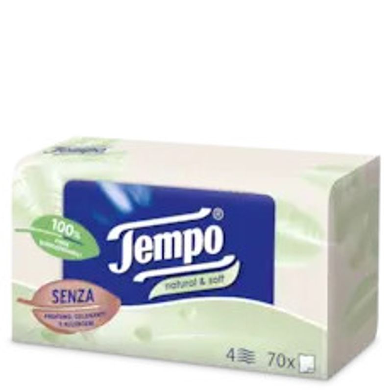 Tempo Box Fazzoletti Natural & Soft 70 Pezzi-1
