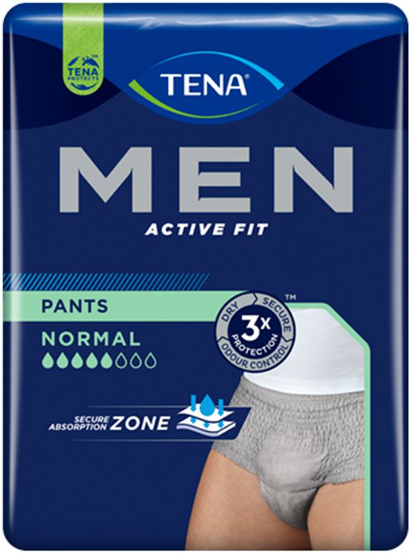Tena Men Pants Active Fit Normal pannoloni a boxer assorbenti taglia S/M 8 pezzi-1
