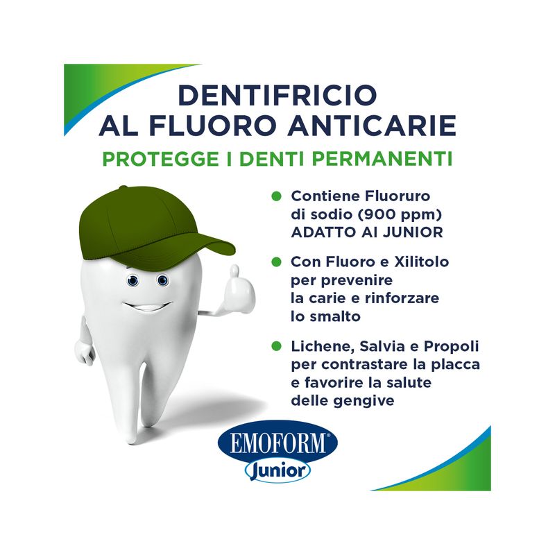 Emoform Junior dentifricio per bambini dai 6 anni 75ml gusto menta delicata-3