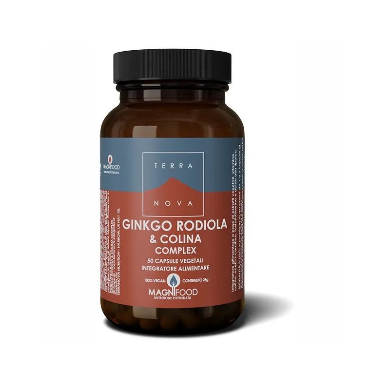 Terranova Ginkgo Rodiola e Colina per memoria e funzioni cognitive 50 capsule-1