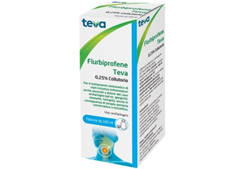 Teva Fluribiprofene 0,25 collutorio 160 ml-1