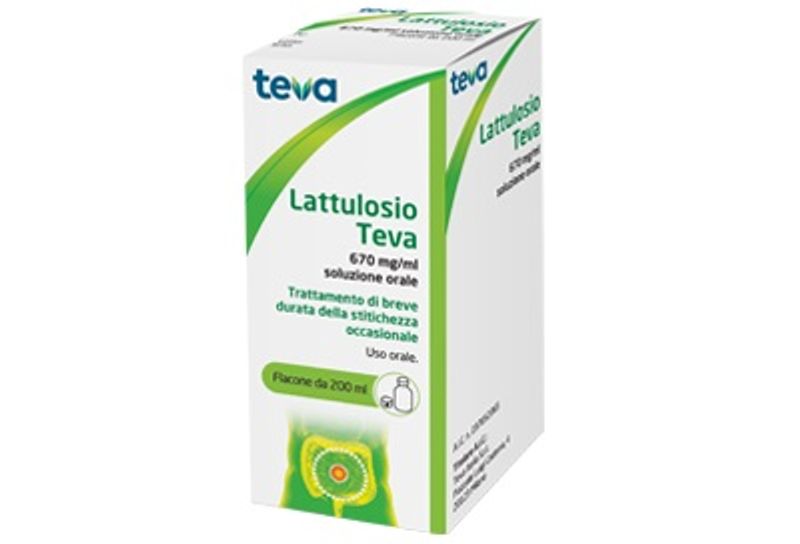 Teva Lattulosio 670mg/l soluzione orale flacone da 200ml stitichezza occasionale-1