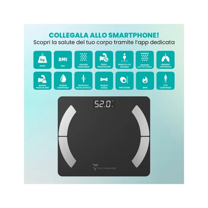 Techmade Bilancia Smart Digitale Black-10
