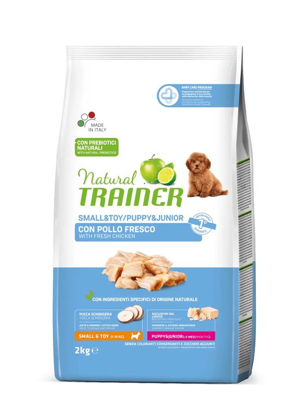 Natural Trainer Crocchette Al Pollo Fresco Per Cuccioli Taglia Toy Sacco 2kg-1