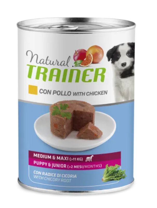 Natural Trainer Cibo Umido Pollo Per Cuccioli Taglia Media/Grande Fino A 2 Mesi Lattina 400g-1