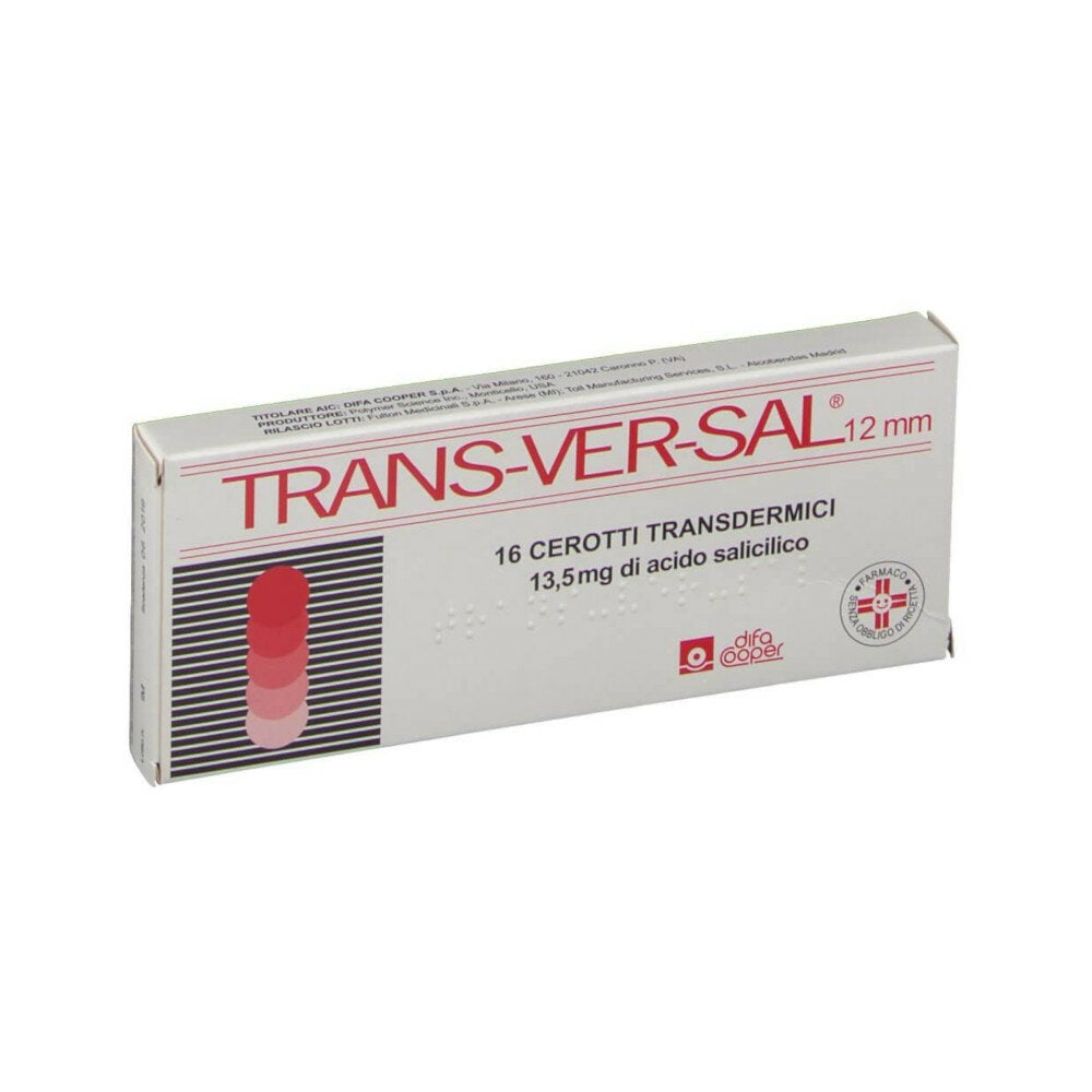 TRANS-VER-SAL cerotti transdermici 12 mm 13,5 mg acido salicilico 16 pz-2